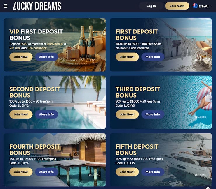 Lucky Dreams Casino bonus codes and welcome offers